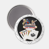Welkom Sign Black Poker Chip Magneet (Voorkant / Achterkant)