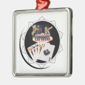 Welkom Sign Black Poker Chip Metalen Ornament (Links)
