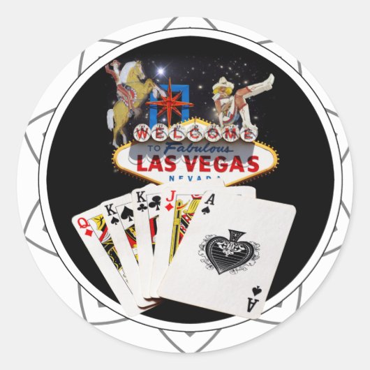 Welkom Sign Black Poker Chip Ronde Sticker (Voorkant)