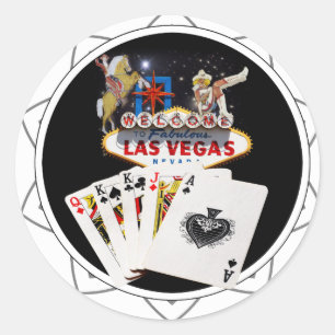 Welkom Sign Black Poker Chip Ronde Sticker