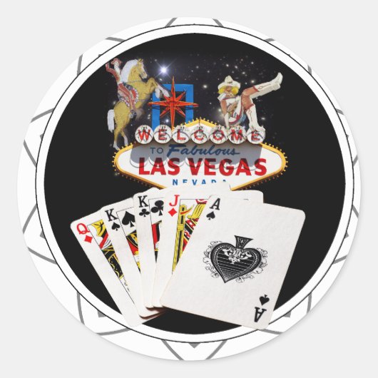 Welkom Sign Black Poker Chip Ronde Sticker (Voorkant)