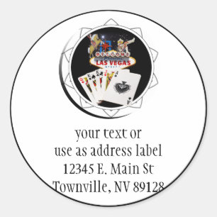 Welkom Sign Black Poker Chip Ronde Sticker