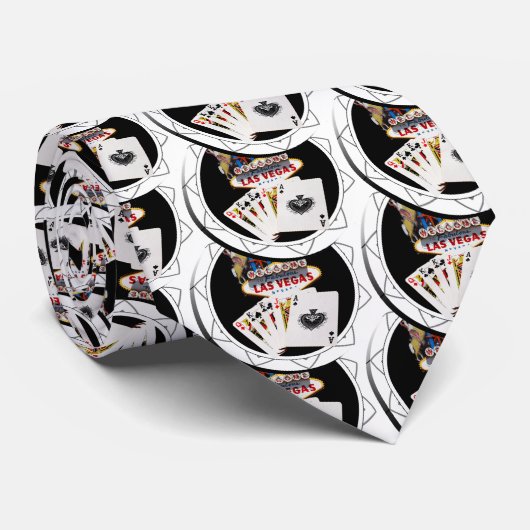 Welkom Sign Black Poker Chip Stropdas (Opgerold)