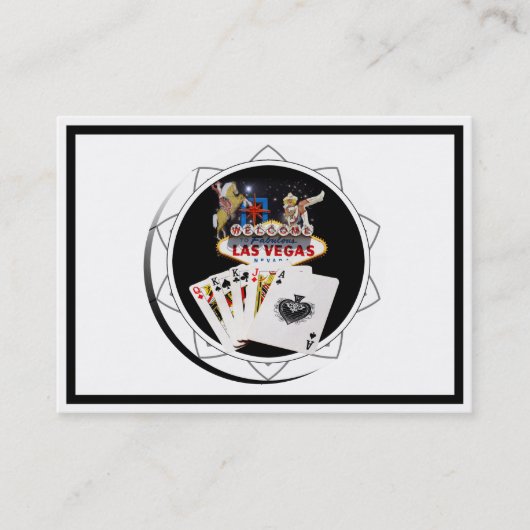 Welkom Sign Black Poker Chip Visitekaartje (Voorkant)