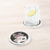 Welkom Sign Black Poker Chip Zandsteen Onderzetter (Zijkant)