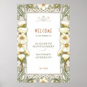 Welkom Sign Calla Lily Art Nouveau Mucha Poster (Voorkant)