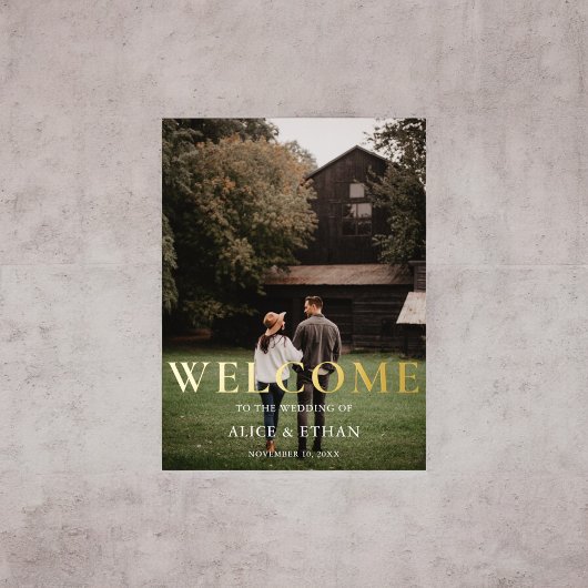 Welkom Sign Elegant foto Folie Afdrukken