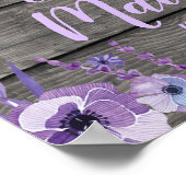 Welkom Sign Poster Elephant Rustic Paars Floral (Hoek)