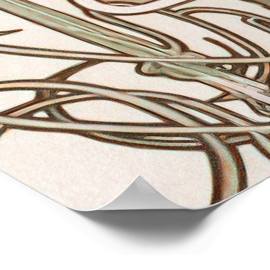 Welkom Sign Wedding Art Nouveau door Mucha Poster (Hoek)