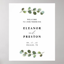 Welkom Sign Wedding, Eucalyptus Greenery
