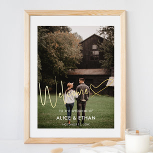 Welkom Signature Script Heart Photo Folie Afdrukken