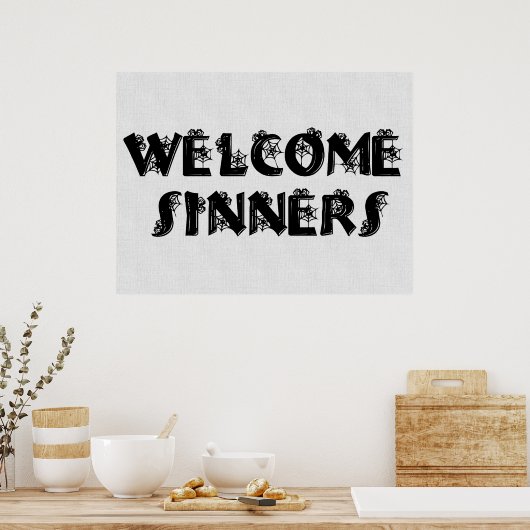 Welkom Sinners! Poster (Keuken)