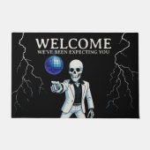 Welkom Skeleton Disco Ball Halloween Deurmat (Voorkant)