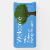 Welkom Sky Blue Green White Familie Reünie Spandoek (Verticaal)