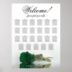 Welkom! Smaragdgroene Roos 23 Tafelstoelenkaart Poster