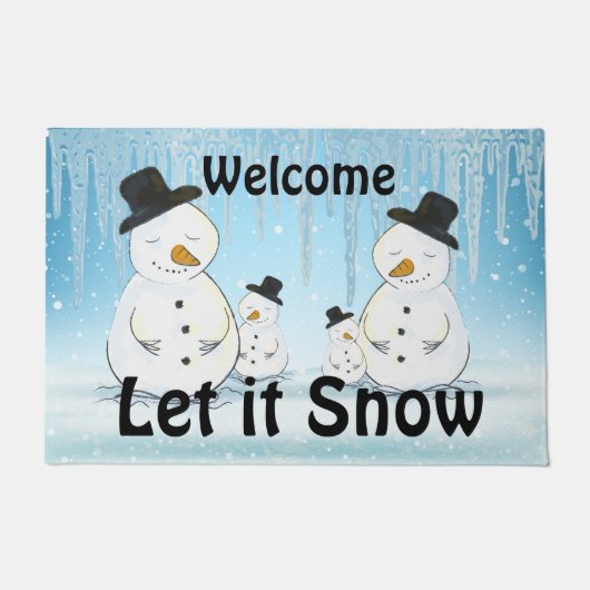 Welkom Sneeuw sneeuwmannen Deurmat (Voorkant)
