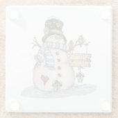 Welkom Snowman Glazen Onderzetter (Achterkant)