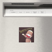 Welkom Sock Monkey Magnet (Insitu (Vaatwasser))
