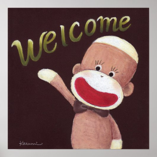 Welkom Sock Monkey Poster (Voorkant)