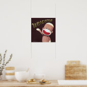 Welkom Sock Monkey-Poster Poster (Keuken)