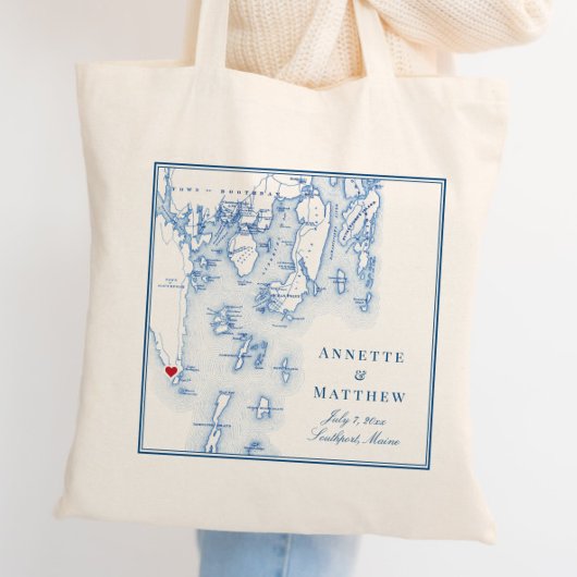 Welkom Southport Boothbay Harbor Maine Wedding Tote Bag