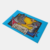 Welkom Southwest Coyote Roadrunner Animal Fun Art Deurmat (Schuin)