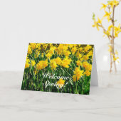 Welkom Spring-blanco binnen-wenskaart Kaart (Gele Bloem)