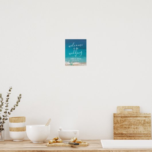 Welkom Starfish Beach Weddenschap Poster (Keuken)