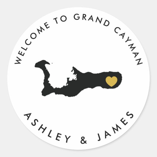 Welkom Sticker Grand Cayman Wedding, Box, Bag (Voorkant)