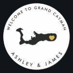 Welkom Sticker Grand Cayman Wedding, Box, Bag<br><div class="desc">Gebruik deze sticker om de welkomstzakken te etiketteren of dozen te behandelen voor je gasten uit het hotel in de stad,  en ze welkom te heten bij de Caymans!</div>