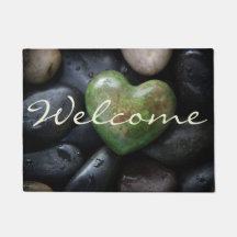 Welkom Stone Heart Doormat