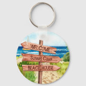 Welkom strand Verhuur op korte termijn Vacatiewoni Sleutelhanger (Voorkant)