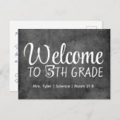 Welkom student op de eerste dag van de school briefkaart (Voorkant / Achterkant)