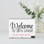 Welkom student op de eerste dag van de school briefkaart (Staand voorkant)