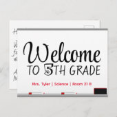 Welkom student op de eerste dag van de school briefkaart (Voorkant / Achterkant)