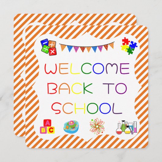 Welkom Studenten Terug naar School Kaart (Voorkant / Achterkant)