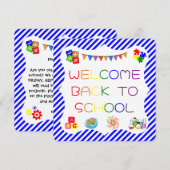 Welkom Studenten Terug naar School Kaart (Voorkant / Achterkant)