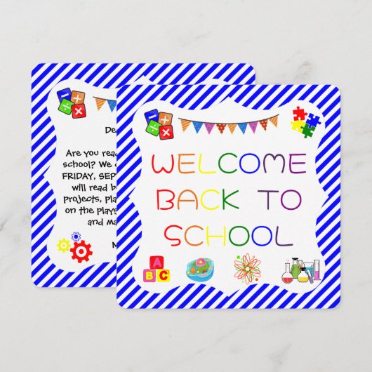 Welkom Studenten Terug naar School Kaart (Voorkant / Achterkant)