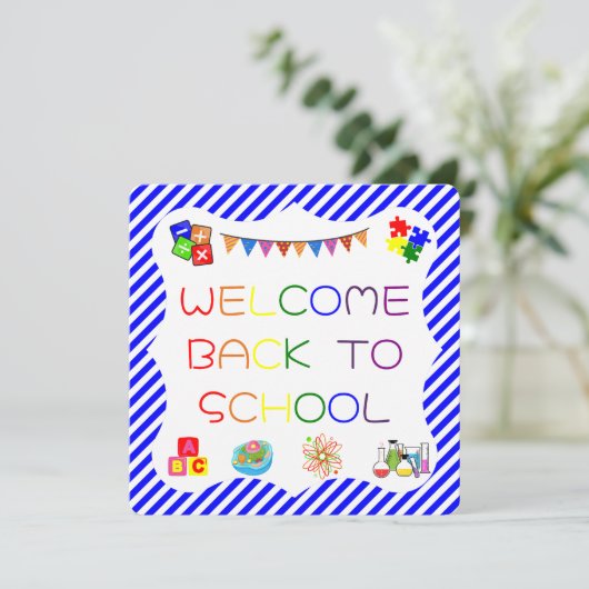Welkom Studenten Terug naar School Kaart (Staand voorkant)