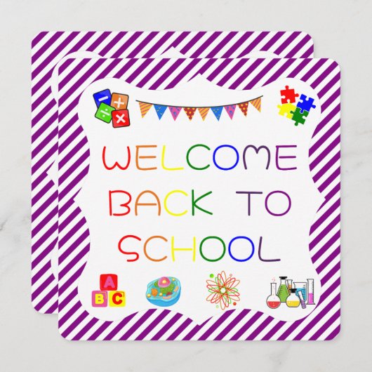 Welkom Studenten Terug naar School Kaart (Voorkant / Achterkant)