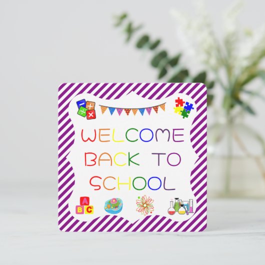 Welkom Studenten Terug naar School Kaart (Staand voorkant)