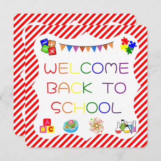 Welkom Studenten Terug naar School Kaart (Voorkant / Achterkant)