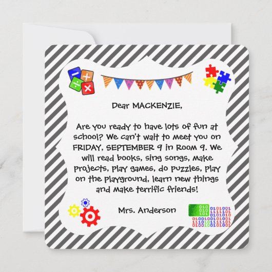 Welkom Studenten Terug naar School Kaart (Achterkant)