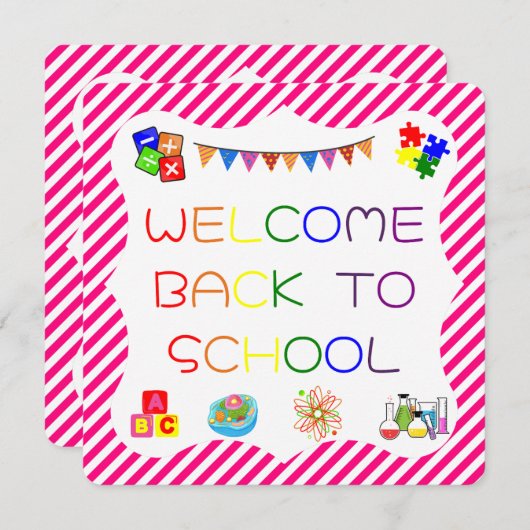 Welkom Studenten Terug naar School Kaart (Voorkant / Achterkant)