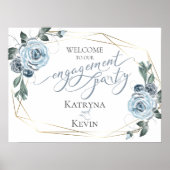 Welkom Stusty Blue Floral Poster (Voorkant)