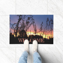 WELKOM Sunrise tussen wilde bloemen Silhouettes