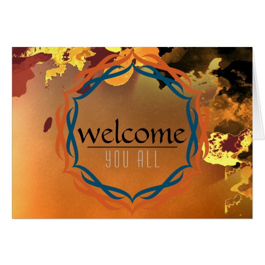 Welkom Sunset Mandala Damask Red Black Clouds (Voorkant Horizontaal)