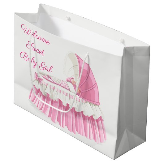 Welkom Sweet Baby Girl Groot Cadeauzakje (Voorkant Gekanteld)