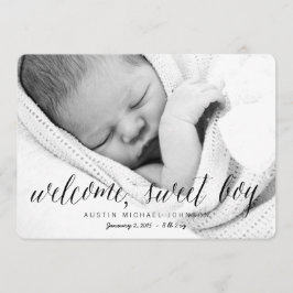 Welkom Sweet Boy | Aankondiging van de foto ter ge