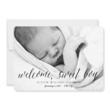 Welkom Sweet Boy | Aankondiging van de foto ter ge